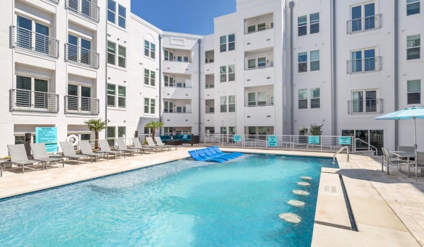 Resort-Style Pool At The Cosmopolitan Apartments In Corpus Christi, TX